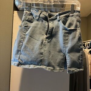 Denim Mini SKORT with Front Slit
